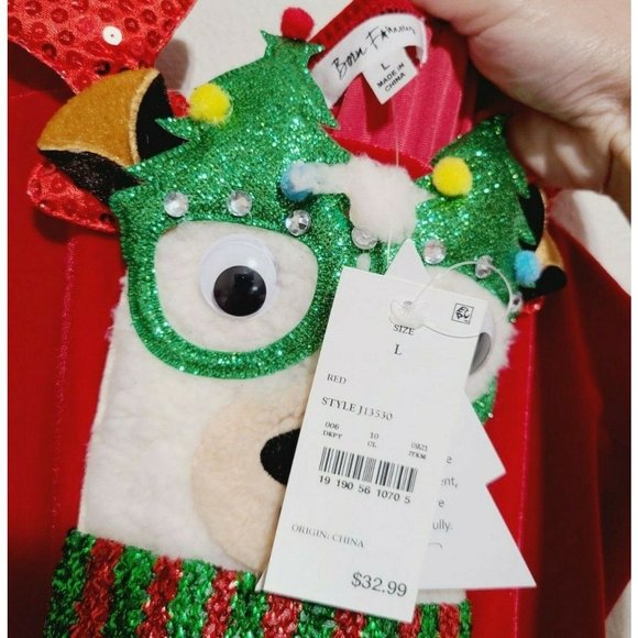 Born Famous Ugly Holiday Llama Velour Sleeveless Graphic Jumpsuit Size L Red - Picture 5 of 6